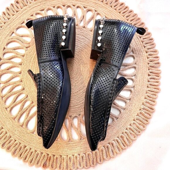 Jeffrey Campbell Barnett Black Loafers Patent Pointed Toe Size 7.5 - Picture 4 of 9